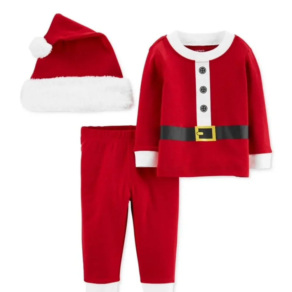 NWT Carters Baby 3-Pc. Santa Hat, T-Shirt & Pants size 6 months